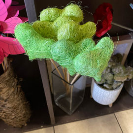 Green Heart on Stick