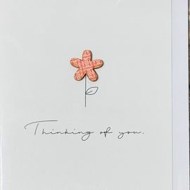 Thinking Of You Card With Wooden Flower