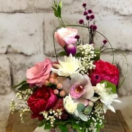 Double Saucer Pink Teacup Arrangement