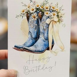 Blue Boots Birthday Card