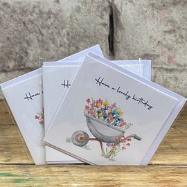 Happy Bithday Wheelbarrow Card Small