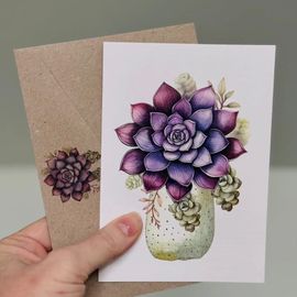 Purple Succulent Card