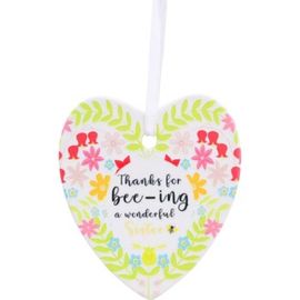 Wonderful Sister Bee Heart Ornament 
