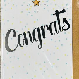 Congratulations Card With Wooden Star 