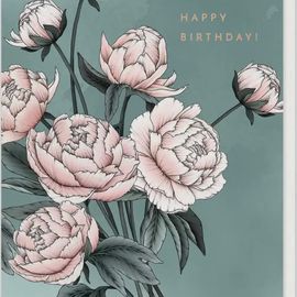 Peony Birthday Card