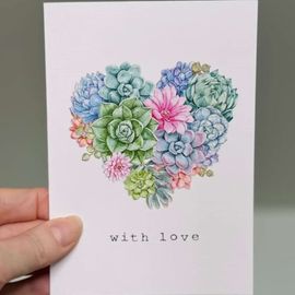 Succulent Heart Mini Card