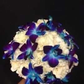Wedding Bouquet featuring Blue Orchids