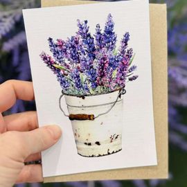 Vintage Lavender Bucket Card