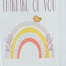 Thinking Of You Card With Wooden Bird
