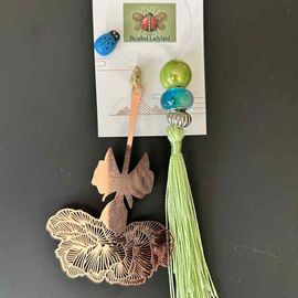 Lime Baeded Bookmark