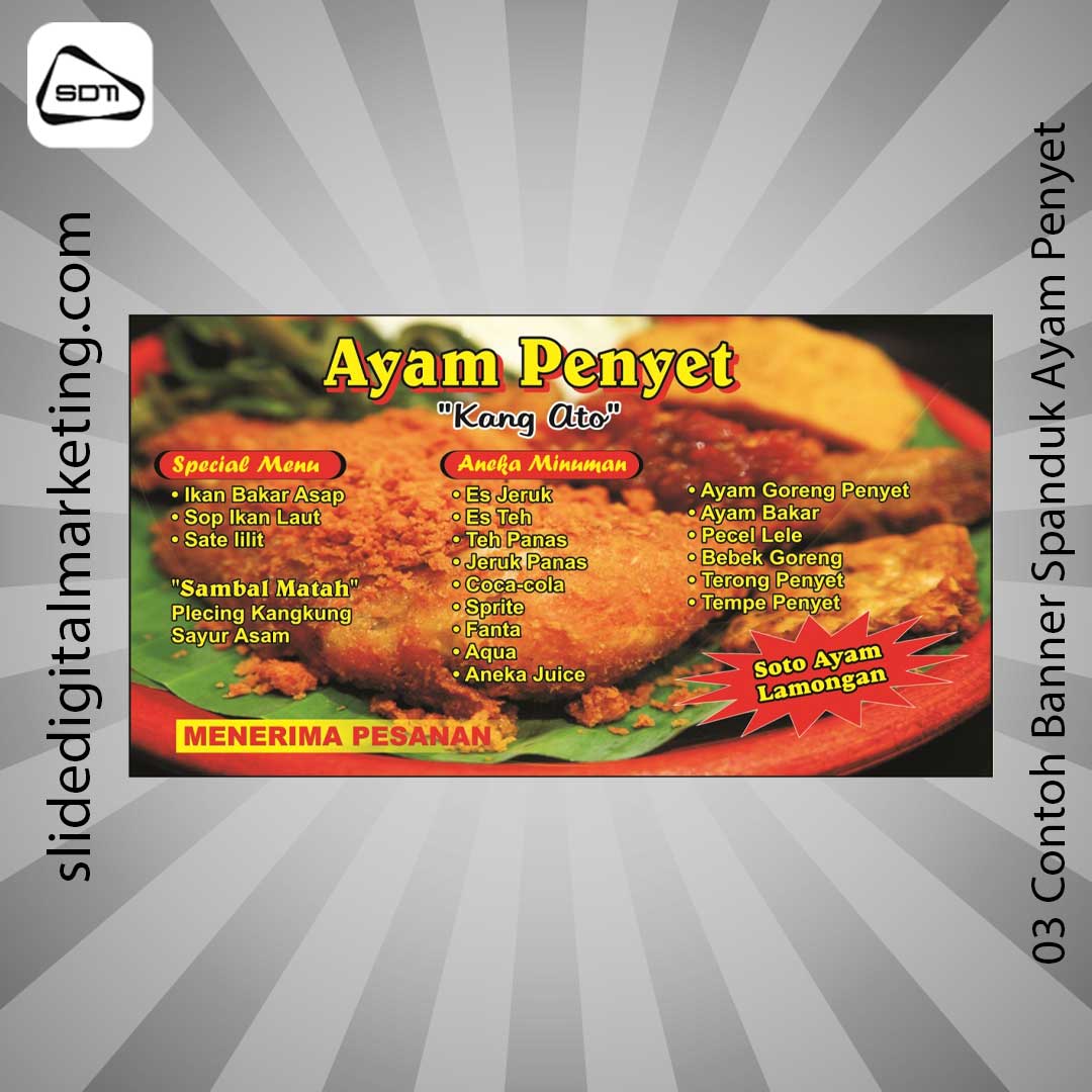 Contoh Banner Spanduk Ayam Penyet