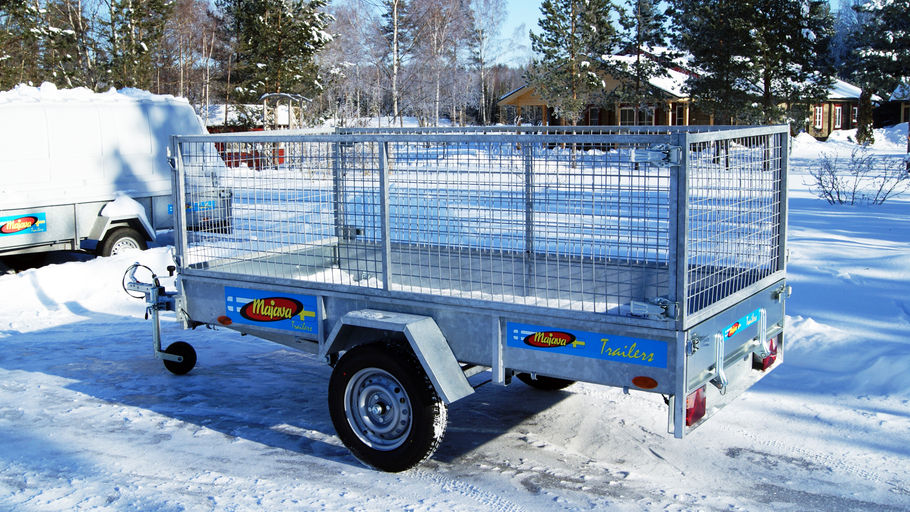 Obromsad släpvagn med nätgrind