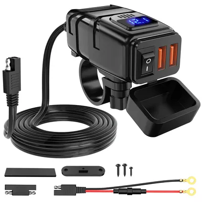 Nilight Motorcycle/ATV USB Charger & Voltmeter