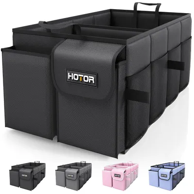 HOTOR Foldable 2-Compartment Car Trunk Organizer