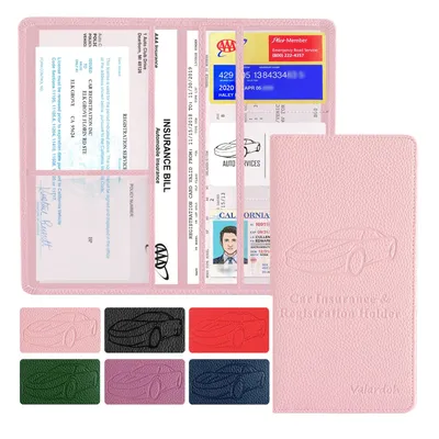 Valardoh Car Reg. & Insurance Document Holder (Pink)