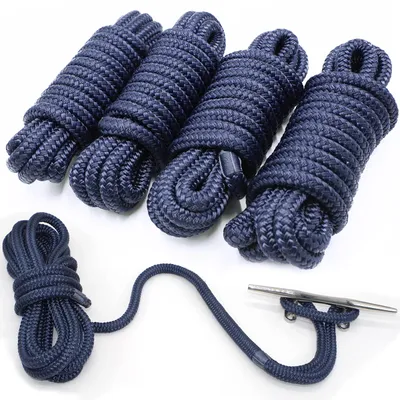 INNOCEDEAR 4-Pack 1/2" x 15' Double-Braided Dock Lines