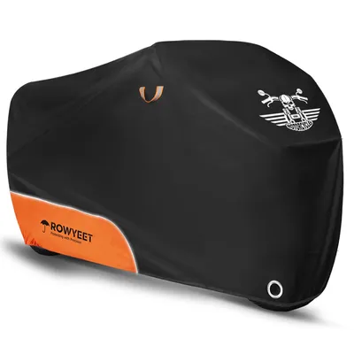 ROWYEET 210D Waterproof Reflective Motorcycle Cover