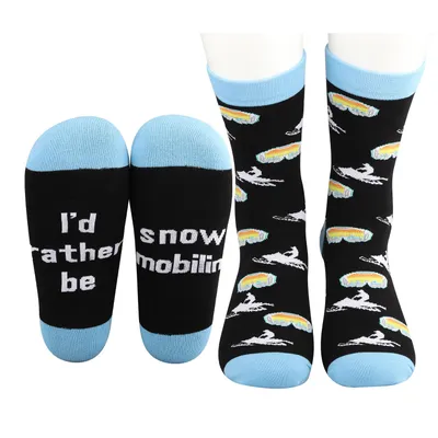 MBMSO Funny 'I'd Rather Be Snowmobiling' Socks