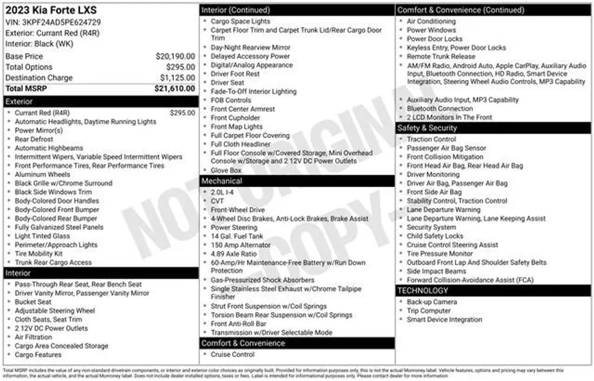 2023 Kia Forte LXS