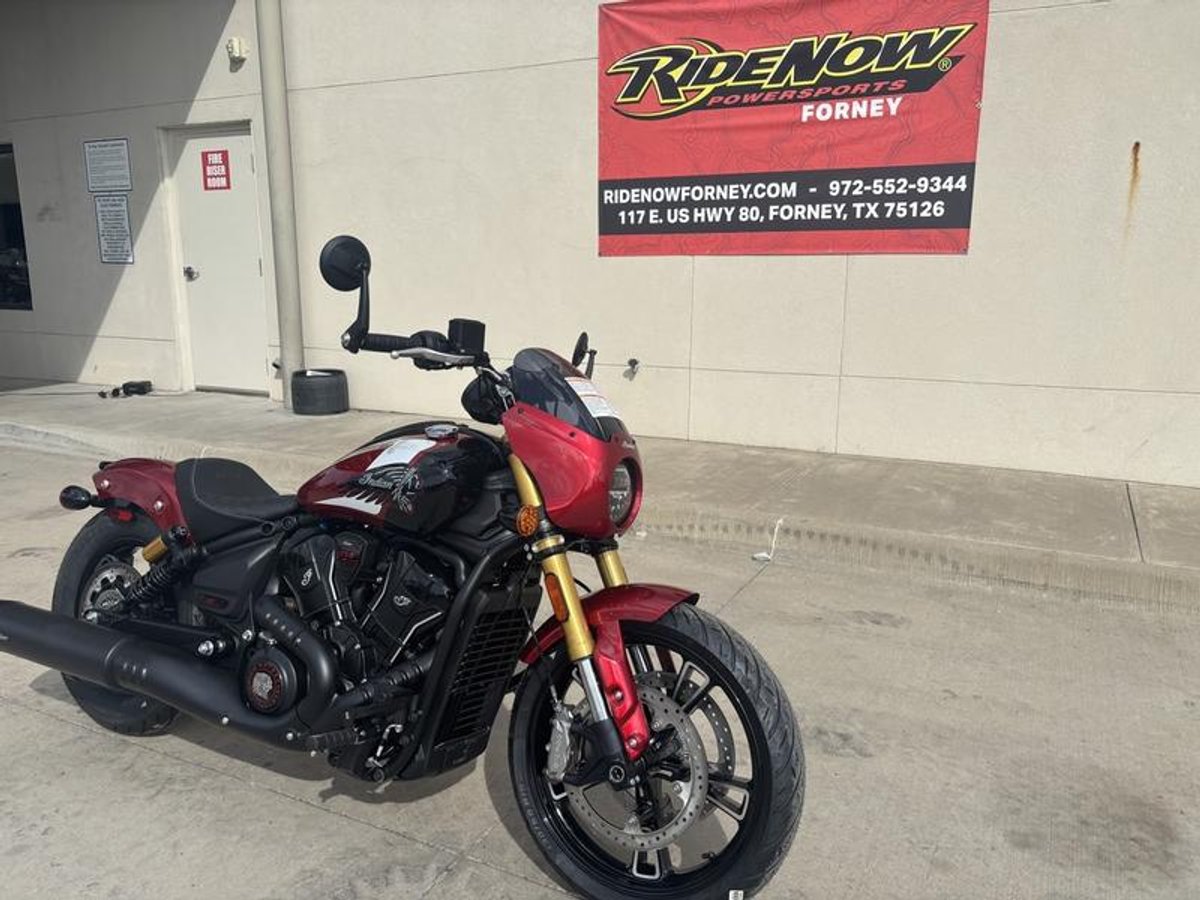 2025 Indian Motorcycle 101 Scout Sunset Red Metallic with Graphics
