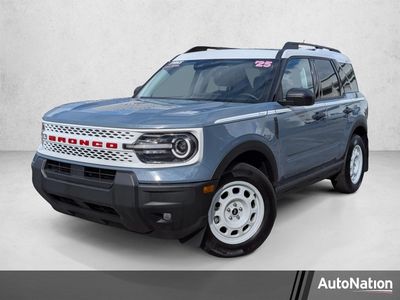 2025 Ford Bronco Sport Heritage 4x4 in Azure Gray Metallic Tri-Coat — front three-quarter view