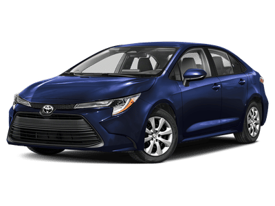 2024 Toyota Corolla LE in Blueprint — front three-quarter view