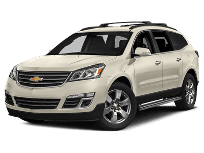 2015 Chevrolet Traverse LTZ in White Diamond Tricoat — front three-quarter view
