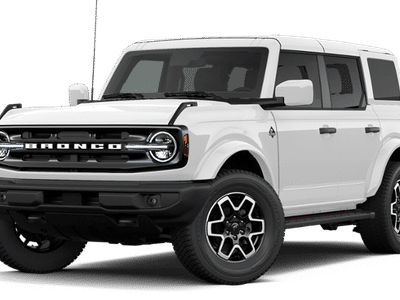2026 Ford Bronco Outer Banks in Oxford White — front three-quarter view