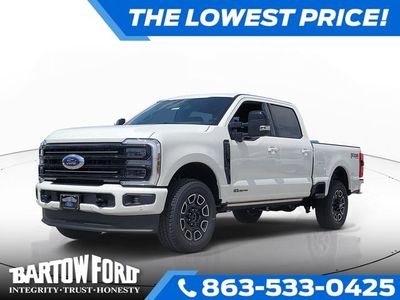 2026 Ford F-250SD Platinum 4WD CREW CAB in White Metallic — front three-quarter view