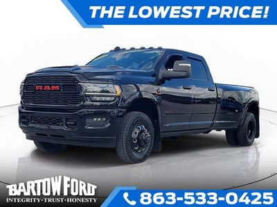 2024 RAM 3500 Limited 6.7 CUMMINS DIESEL in Diamond Black — front three-quarter view