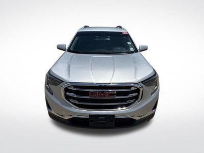 2019 GMC Terrain SLT in Quicksilver Metallic — front three-quarter view