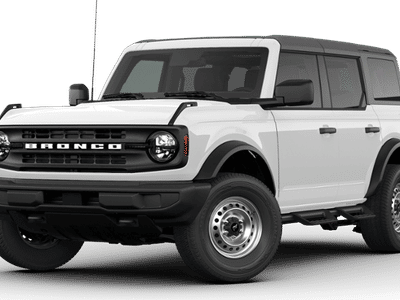 2026 Ford Bronco Base in Oxford White — front three-quarter view
