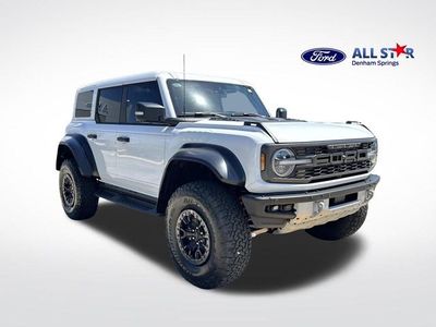 2025 Ford Bronco Raptor in Oxford White — front three-quarter view