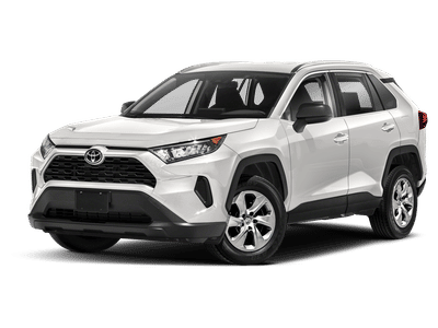 2021 Toyota RAV4 LE in Silver Sky Metallic — front three-quarter view