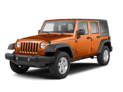 2010 Jeep Wrangler Unlimited Mountain in Mango Tango Pearl — front three-quarter view