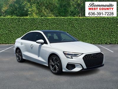 2023 Audi A3 Premium 40 TFSI in Glacier White — front three-quarter view
