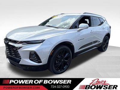 2020 Chevrolet Blazer RS in Silver Ice Metallic — front three-quarter view