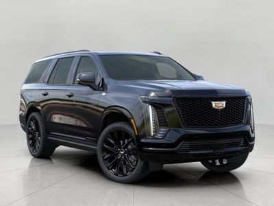 2026 Cadillac Escalade Platinum Sport in Black Raven — front three-quarter view