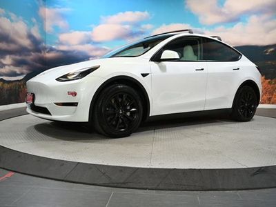 2023 Tesla Model Y — rear three-quarter view