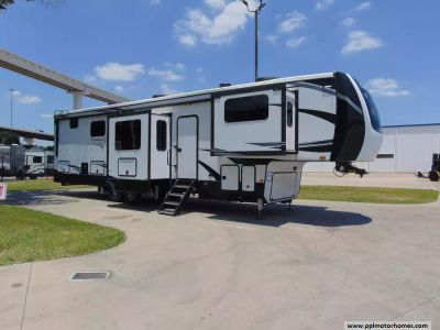 2021 Forest River 370FLX — front three-quarter view