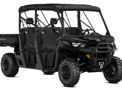 2025 Can-Am Defender MAX XT HD10 in Stealth Black — front three-quarter view