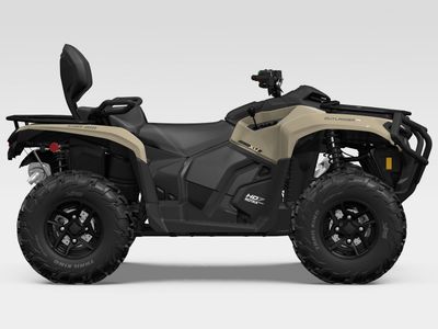 2026 Can-Am Outlander MAX PRO XU HD7 in Desert Tan — front three-quarter view
