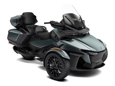 2026 Can-Am Spyder RT Limited in Mineral Blue — front three-quarter view
