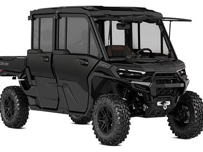 2026 Can-Am Defender MAX Lone Star CAB HD11 in Stealth Black — front three-quarter view