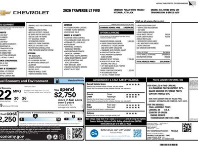 2026 Chevrolet Traverse — interior view