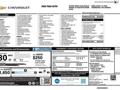 2026 Chevrolet Trax — interior view