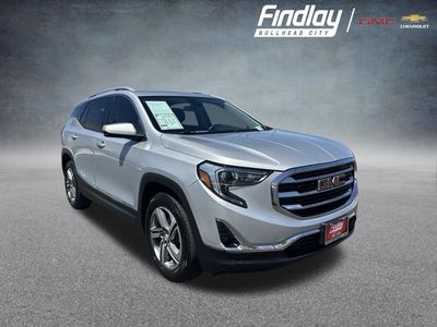 2020 GMC Terrain SLT in Quicksilver Metallic — front three-quarter view
