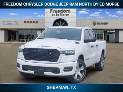 2026 RAM Ram 1500 RAM 1500 EXPRESS QUAD CAB 4X2 6'4' BOX in Bright White Clear-Coat Exterior Paint — front three-quarter view