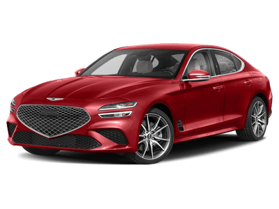 2023 Genesis G70 3.3T in Havana Red — front three-quarter view