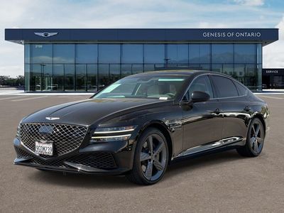 2023 Genesis G80 — rear three-quarter view